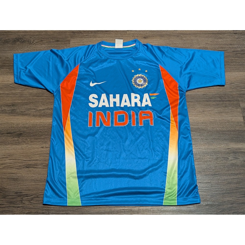 Nike India Cricket Sahara Jersey Blue Mens Large Dri-FIT 488191-480‎ 2011 2012